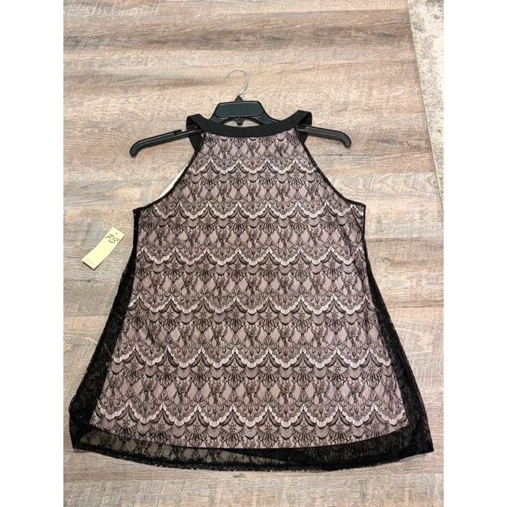 Lace Sleeveless top with beaded neckline - Picture 3 of 5